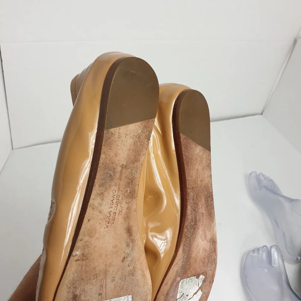 leather upper nude ballet flat slip-on flexible minimalist comfort and style 7.5